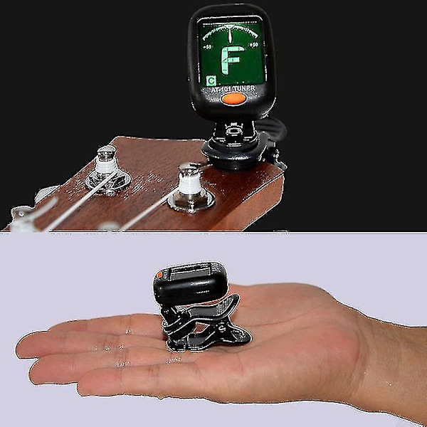 Clip-on elektronisk digital guitar tuner til kromatisk violin ukulele plekter LCD-skærm