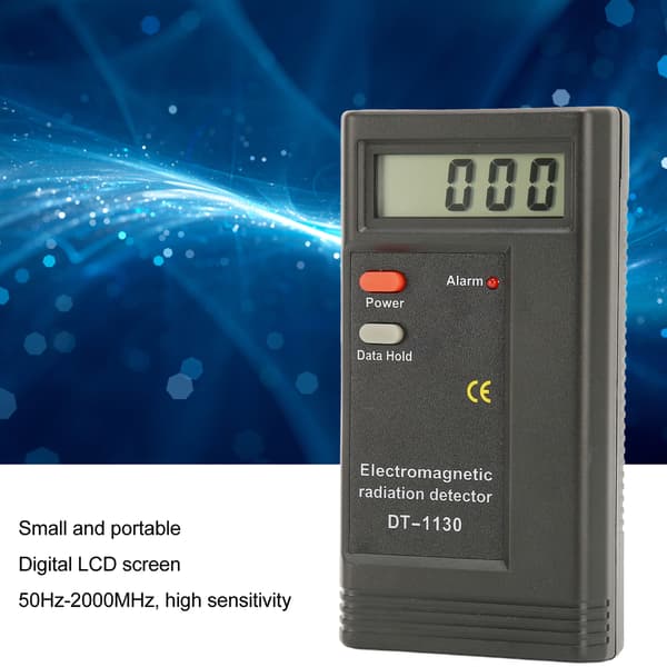 Electromagnetic Radiation Meter High Sensitivity 50Hz to 2000MHz Accurate LCD Handheld Black EMF Meter for TVs Fans Lamp PC