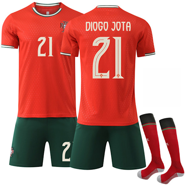 25-26 Portugal Hemma Fotbollströjor Set Fotbollskläder No. 21 Diogo Jota 20