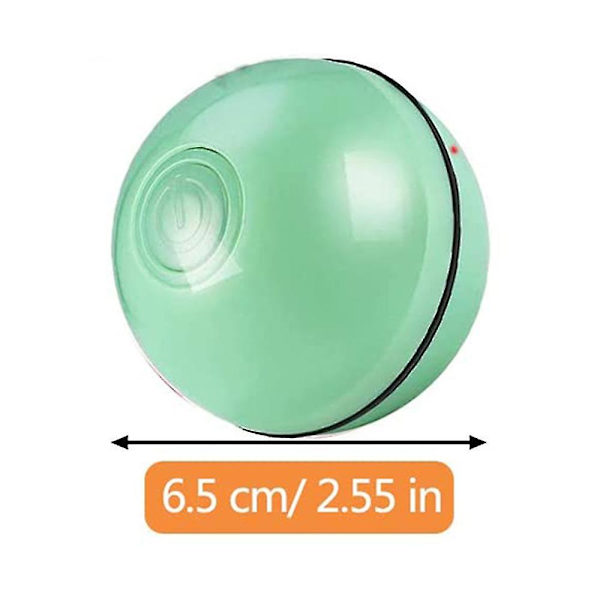 Interaktiv kattleksak boll med LED-ljus, 360 graders självgående