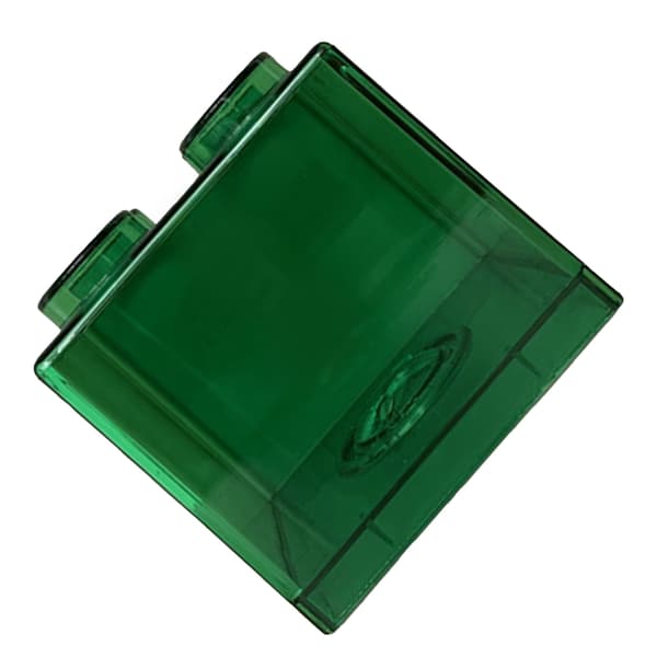 Transparent Spargris 8.9x9.2cm - Rektangulär Byggnadsformad Pengabox Grön