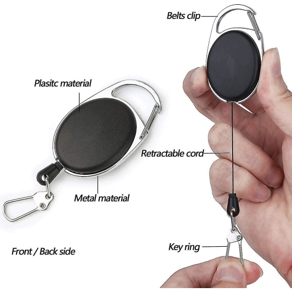 Fiske Zinger Retractor 5 st med 360 graders rotationspänne för fiske klättring vandring utomhussporter
