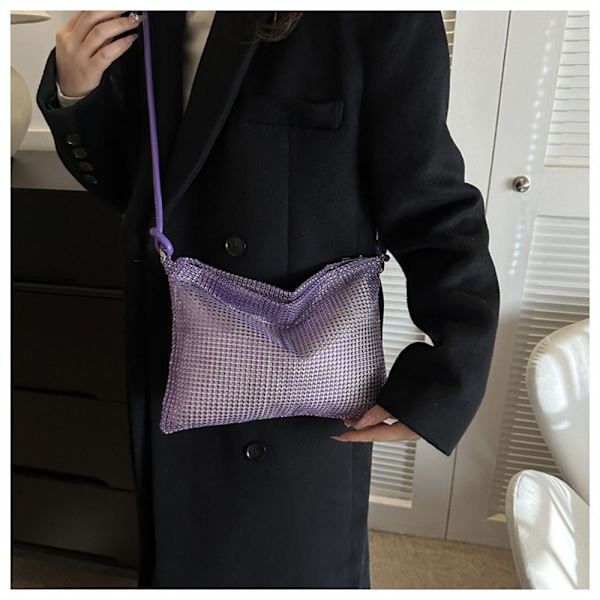Dame Piger Diamanter Skuldertasker Tote Tasker Messenger Taske Bryllupsfest Håndtaske pink