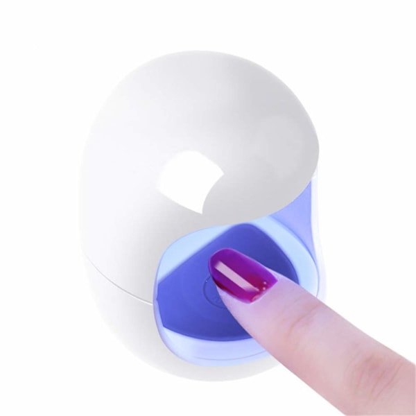 Mini Nail Dryer Egg Shape 3W LED Lamp for Nail Single Finger Lamp Nail Gel Polish Dryer Drying Machine Smart Sensor (white)