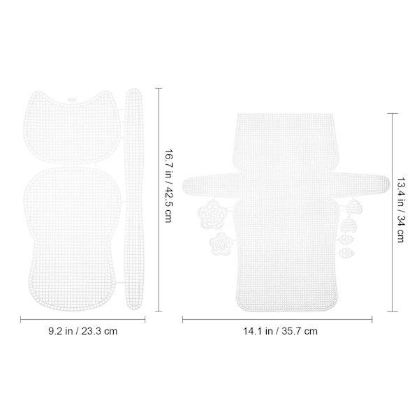 6 stk Mesh Canvas Laken Heklet Veske Sy Canvas Laken Veske Lage Tilbehør
