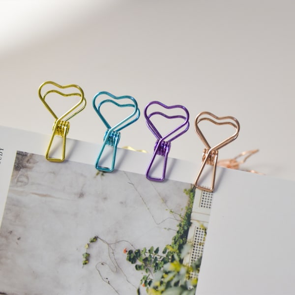 4 stk./sæt Udhullet Design Metal Binder Clip Lange Hale Clips Kontor Hånd Bog Folder Papir Organizer Stationery Fisk Clip