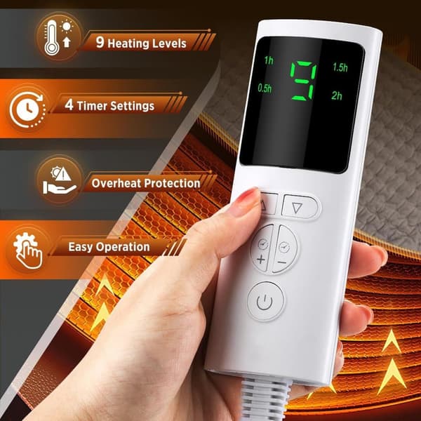 Varmedunk til ryggen - Elektrisk varmedunk til omslutning - med LCD-kontroller