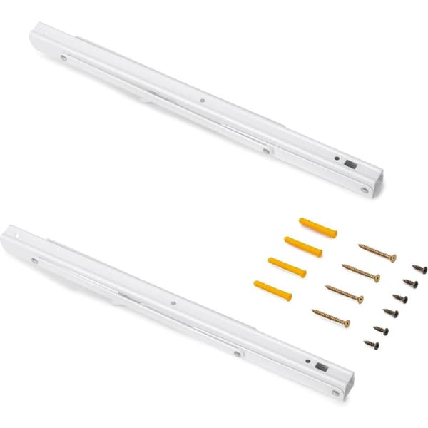Vikbara Hyllkonsoler, 403 mm, Set med 2 Vikbara Hyllkonsoler, Maxlast 60 kg, Vitmålad, Stål