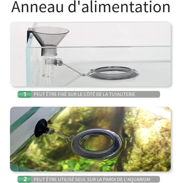 Samlet Foderrør, Akvariefoderrør, To Foderpositioner til Øvre og Nedre Fisk (20-37cm)
