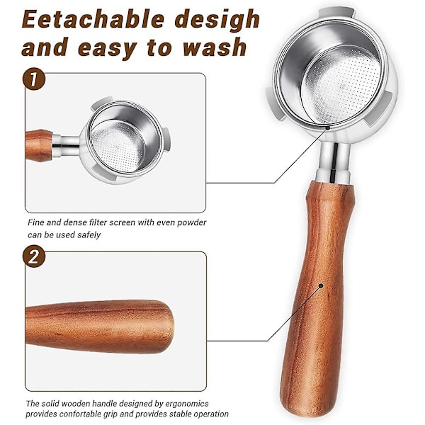 51mm pohjaton portafilter kahvikoneille Ec680/ec685, suodatin korilla, kahvitarvikkeet