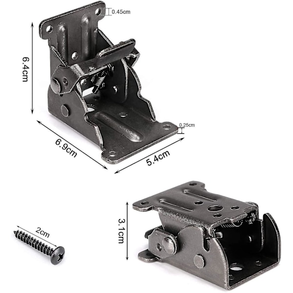 Møbelhængsel, sæt med 2 foldebeslag Selvlåsende hængsler Vægbeslag Foldning Foldning Låsning Udvidelse