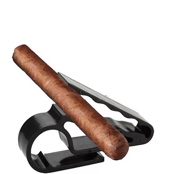 Golfvogn cigarholder, cigarholder greb og rustfrit stål cigar trimmer (1 stk, sort) -t