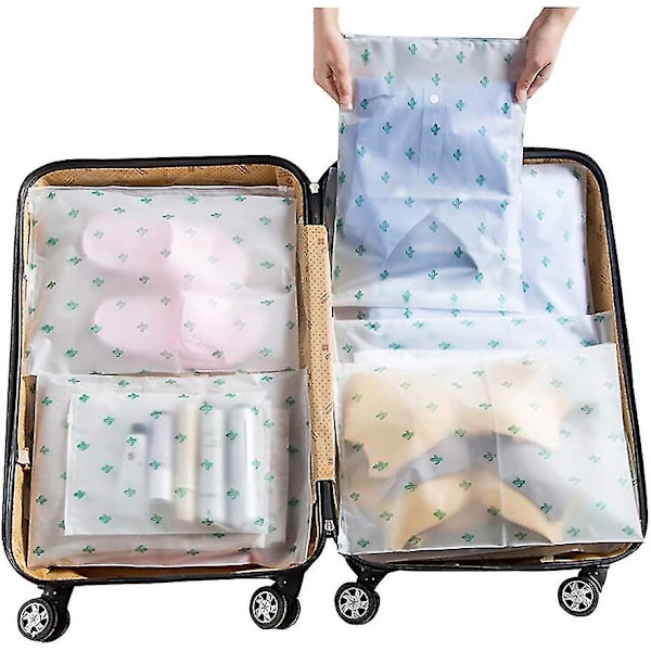 15 stk. Rejse Vandafvisende Pose, Transparent Frosted Plastik Zip-lock Forsegling Opbevaringsposer