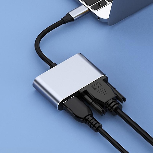 Usb C - Vga-monitoimikorttiadapteri 4k Type C Usb-c-keskitin videoprojektorimuuntimet Porttisovitin Prolle