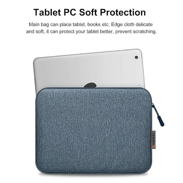 Tablet-etui med lynlås til 9,7-11,0 tommer