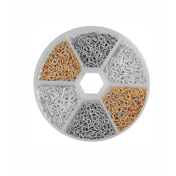 Mini Ring Wire Jern Små Skruer, Øjeskruer, Fåreøjne Søm, Mini Skrue Øje Søm Kroge, Bruges Til Diy Smykker (1 Sæt, Farve Som Vist)