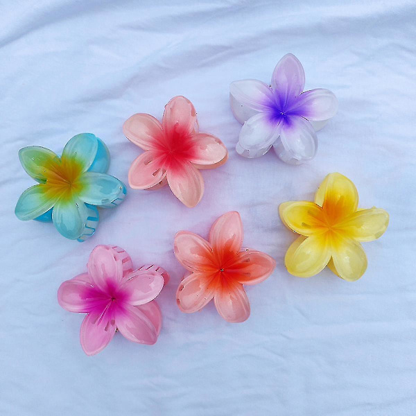 6 kpl keinotekoista Bauhinia-kukkahiuspidikettä, Plumeria-kukkahiusneula kylpyhiuspidikelevy hiusneula hiuslisävarusteet, violetti onnekas