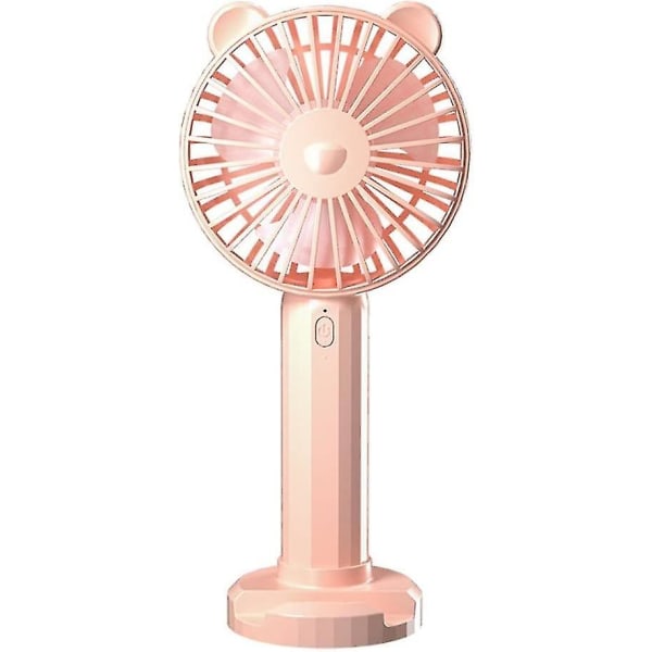 Usb Handheld Mini Fan Portable Silent Student Dormitory Office Desktop Cartoon Mini Fan Portable Fan (color: Pink, 1 Pack)