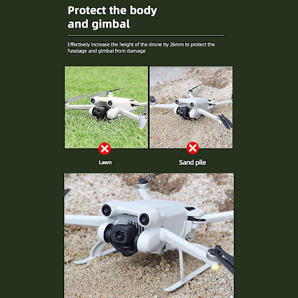 1 stk. landingstel Rc droner højdeforlænger booster stativ passer til Mini 3 Pro