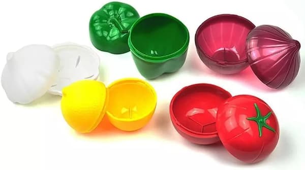 5 Pieces Refrigerator Vegetable Storage, Tomato Onion Storage Container, Fruit Food Kitchen Drawer with Lid, Reusable Vegetable Lime Fresh Storage Box