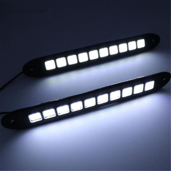Böjbar bil COB 10 LED-varselljus Universal Auto Vattentät dimljus Flexibel DLR Extra strålkastare 12v
