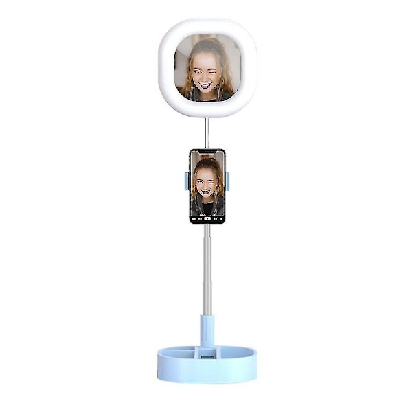 Led Ring Light Foldable Fill Light Med Spejl Mobiltelefonholder, 3 Farvetilstande Og 10 Lysstyrke Ring Light Til Video Live Streaming Make-up Fotog