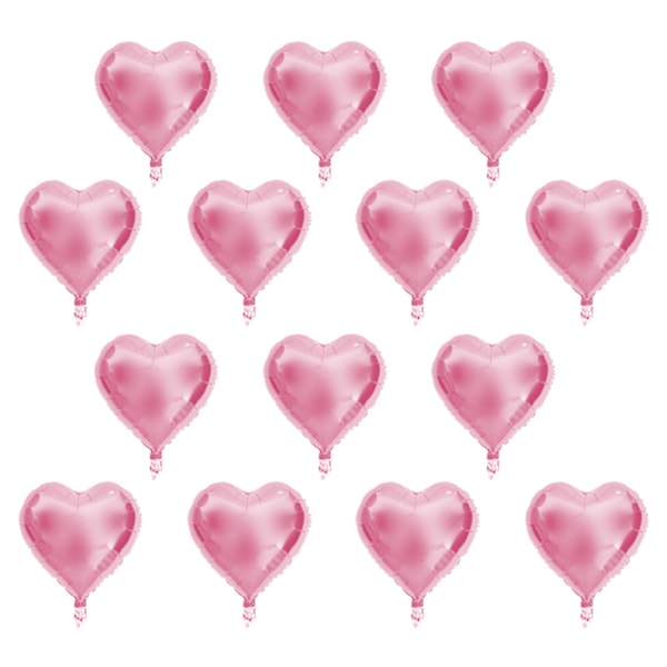 10 stk. 10\" Hjerteformede Aluminium Folie Ballonger Fest Bryllup Bursdag Dekor (Rosa) 0.1