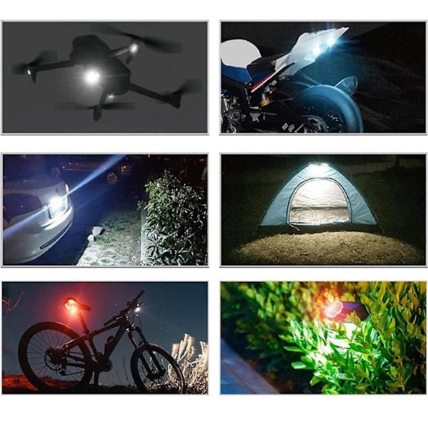Farger Blinkende Lys, Trådløse LED Blinkende Lys Mini Sykkel Anti-kollisjon Natt Signal Lys Oppladbar Light
