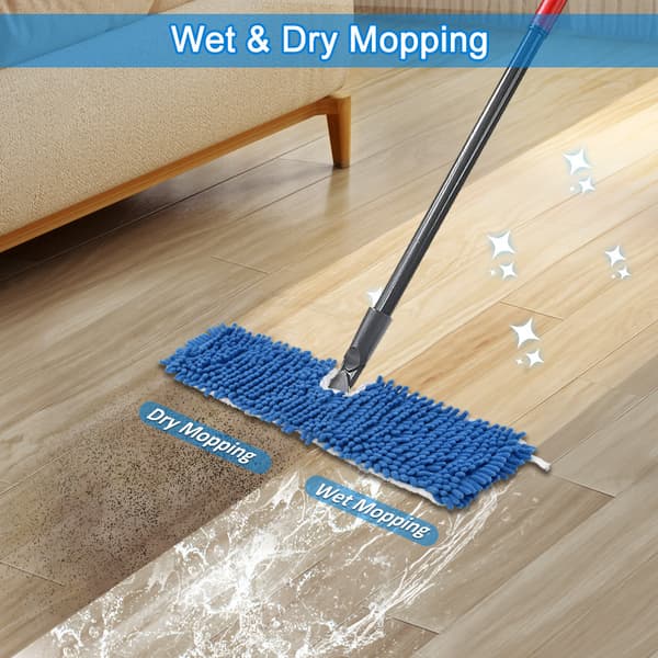 2-pack tjockare mopprefillhuvuden lämpliga för Cedar Dual-Action Microfiber Flip Mop System, utbytesmopphuvuden för torr och våt användning
