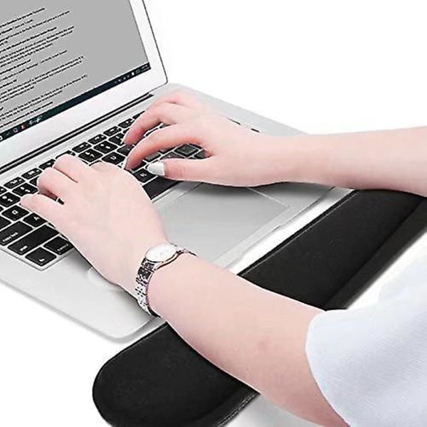 Ergonomisk håndledsstøtte Memory Foam håndledsstøtte til tastatur og mus håndledsstøttesæt sort