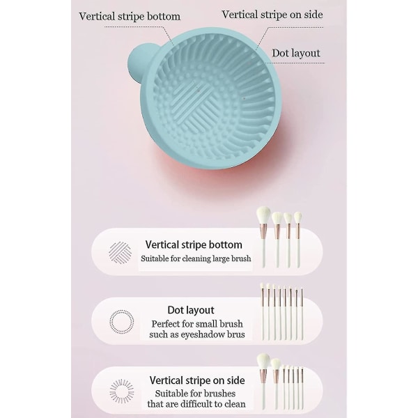 Sminkebørste-rengjøringsmatte i silikon - Bærbar vaskebørste-skrubbebolle