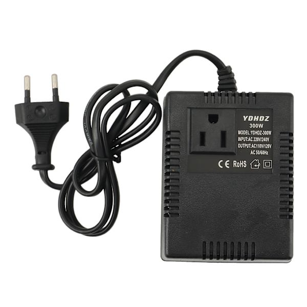 300W Spændingsomformer 220V Til 110V Transformator Transformator Spændingsomformer Rejseadapter EU-stik