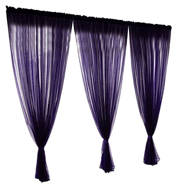 Simpel Stil Polyester Vindue Voile Tyl Gardiner Gennemsigtige Paneler Soveværelse Stue Indretning Lilla 1x2.7m 0.4