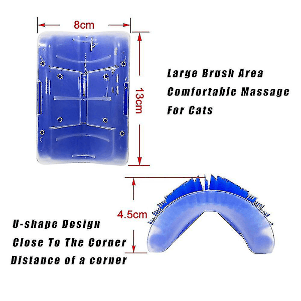 2-pakning kattestellbørste, katteansiktklø, hjørnestellere