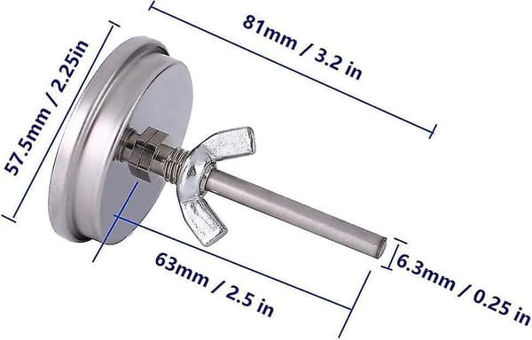 57mm Bimetallisk termometer 300c 600f Hvid Hy