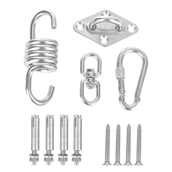 1 Set 360 Degree Hammock Hook Swing Chair Bearing Hook Heavy Duty 250 KG Stainless Steel (Silver)