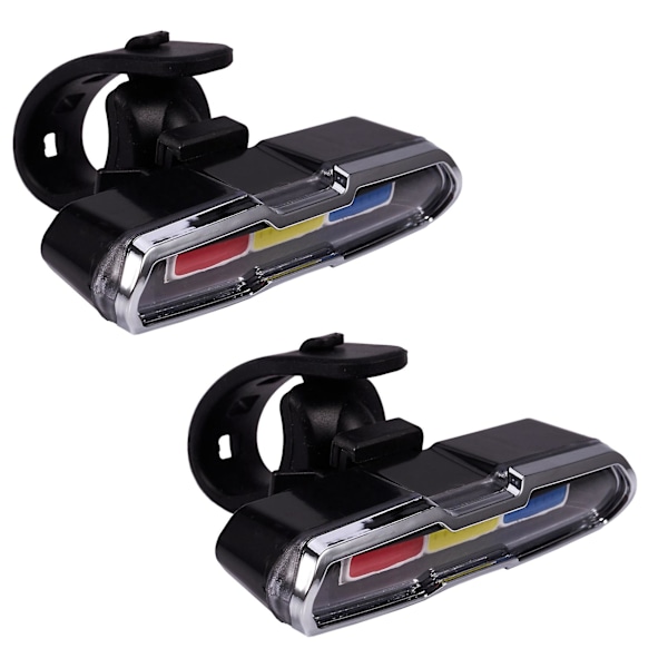 2x USB genopladelig for- og baglygte til cykel med litiumbatteri LED baglygte til cykelhjelm
