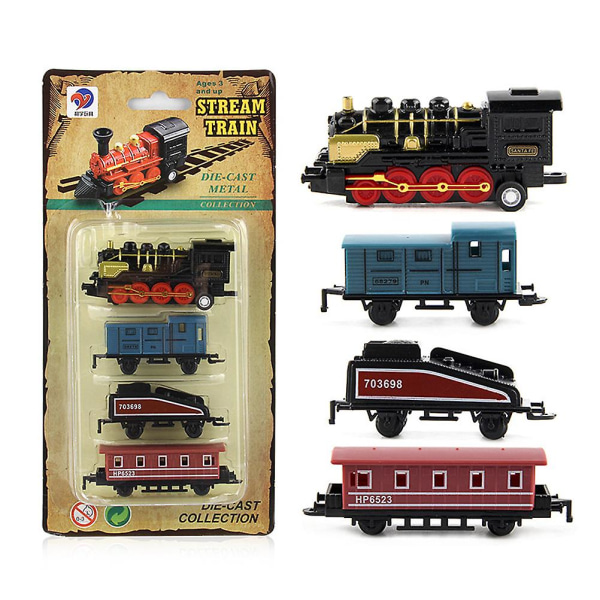 Simulering Retro Steam Train Toy Kit Drag tillbaka Simulering Steam Train Model Leksaker för pojkar och flickor Present Black