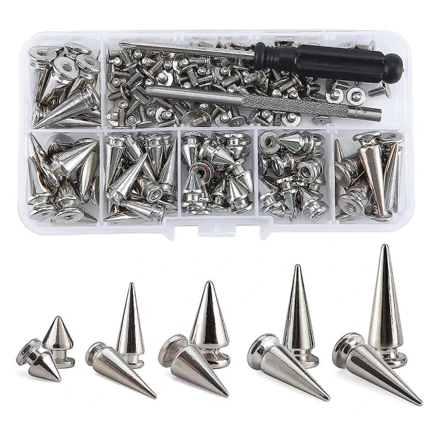 70 set Silver Blandade Former Nitar och Dubbar Konformade Nitar Lädernitar Kit för Kläder Skor B silver, A