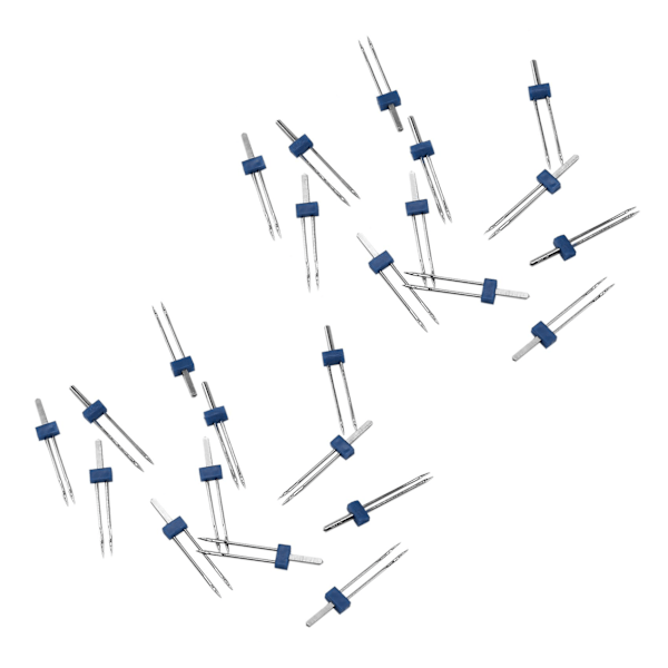 24 kappaletta kaksoisneuloja, kaksoisneulat muovikotelolla ompelukoneeseen, 3 kokoa sekoitettu 2,0 m