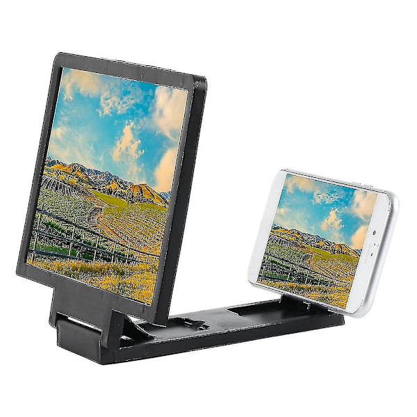 Mobiltelefon skärmförstorare Ögonskydd Display 3d Videoskärmförstärkare Fällbar Förstorad Expand Stativhållare