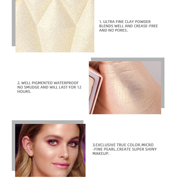 Färg Blush Makeup Palett Highlighter Contour Puder Bronzer Högglans Highlighter 0.1