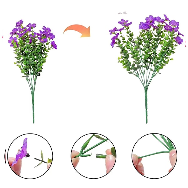 Konstgjorda blommor Falska utomhusblomsterarrangemang Kyrkogårdsblommor Dekorerade med UV-skydd av plast Trädgårdsdekorationer