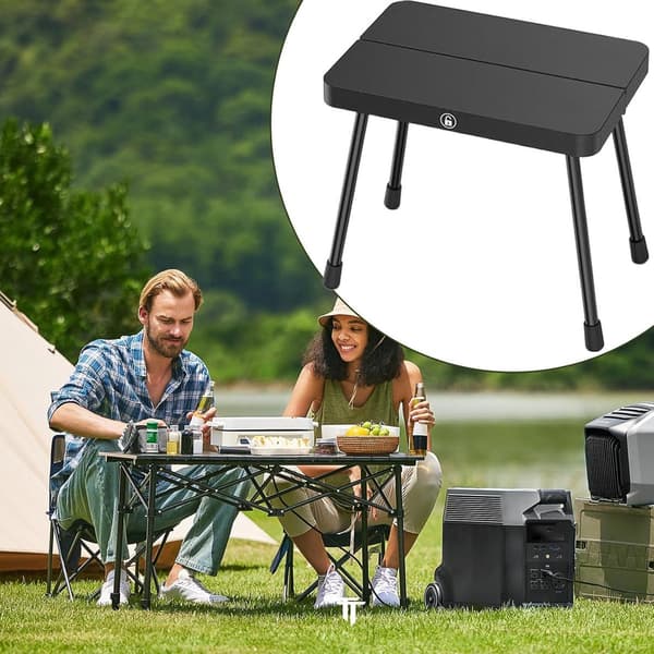 Bærbar foldestol, letvægts aluminiumslegeringsramme, skridsikkert PP-sæde, 150 kg kapacitet til camping, strand, picnics, sort