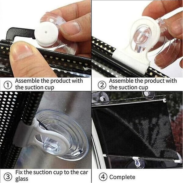 New Blackout Curtains with Suction Cups, Retractable Windshield Covers, Fast Delivery 2024 Black 40*125cm