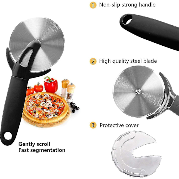Pizza sykkel sykkelformet kutter rustfritt stål pizzakutterhjulrull