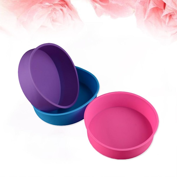 Bage silikone lille rund kageform bageform BPA-fri non-stick bageform (lille, tilfældig farve)