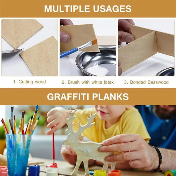 15 kpl Basswood-puutauluja Mallilelujen Rakentamiseen Veistämiseen Käsitöihin Koulutuksellisiin DIY-tarvikkeisiin DIY B