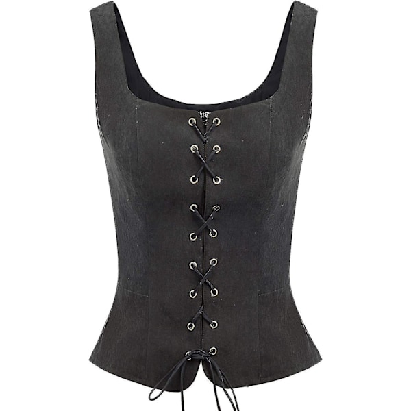 Naisten Merirosvo Renessanssiliivi Cosplay-asu Talonpoikais Korsetti Musta Black Medium