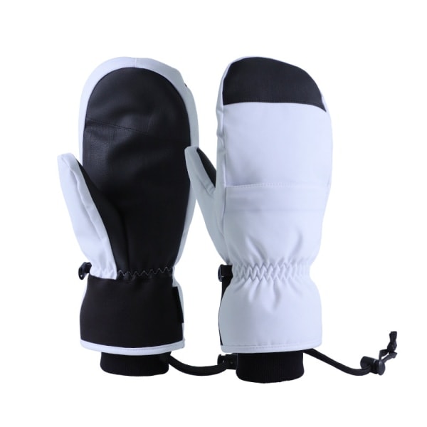 Snowboard Handsker Indre Fem Fingre Varmt Touchscreen Vandafvisende Ski Handsker - Hvid, M